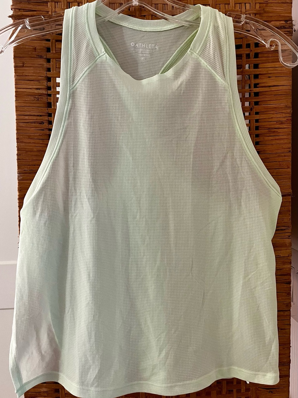 Athleta Mint Neon Green Racerback Mesh Vented Running Tank Top XS